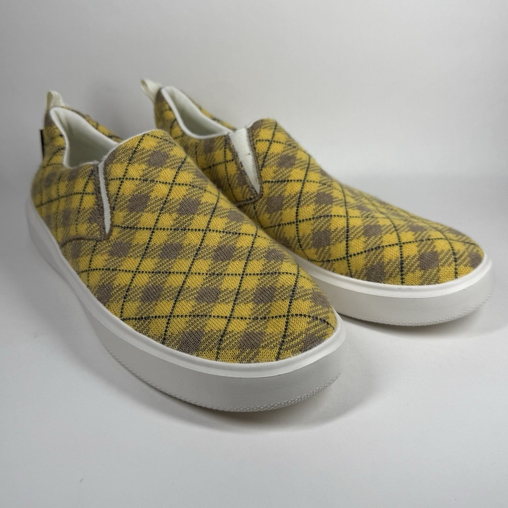 Woolloomooloo‎ Size 38 W 7.5 - 8 Yellow Plaid Byron Merino Hoffman Slip On Shoe